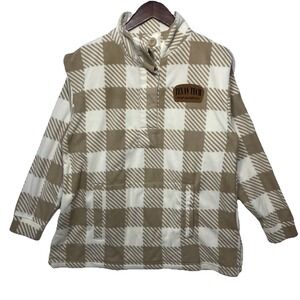 Texas Tech Red Raiders Plaid Fleece Pullover Jacket Adult L NWT